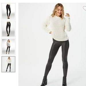 SPANX FAUX LEATHER LEGGINGS BLACK SMALL